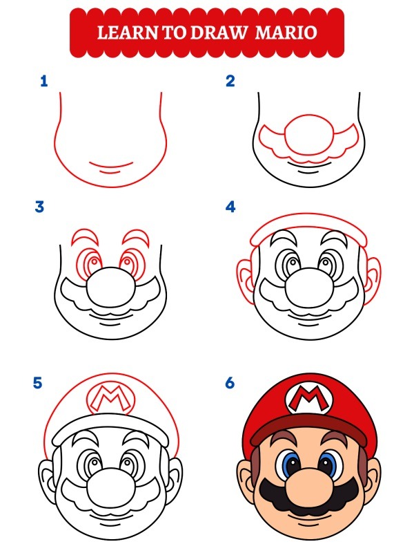 How to draw Mario