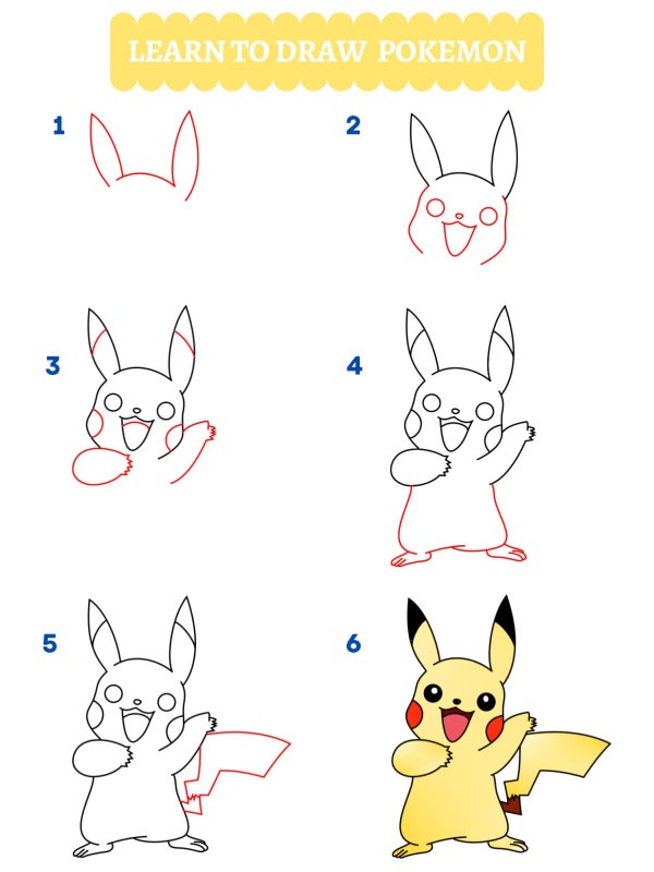 How to draw Pikachu