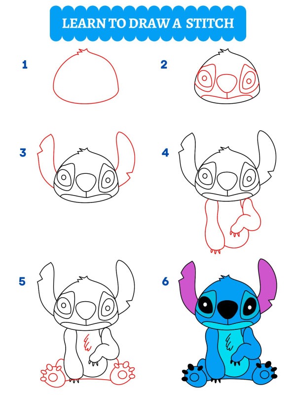 How to draw Stitch