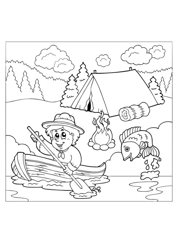 Camping Coloring page