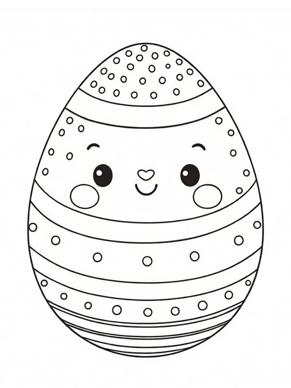 Kawaii easter egg Coloring page