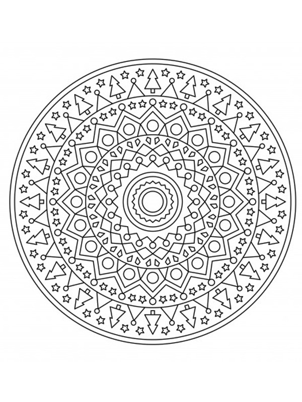 Mandala Christmas tree Coloring page Mandala Christmas tree Coloring page