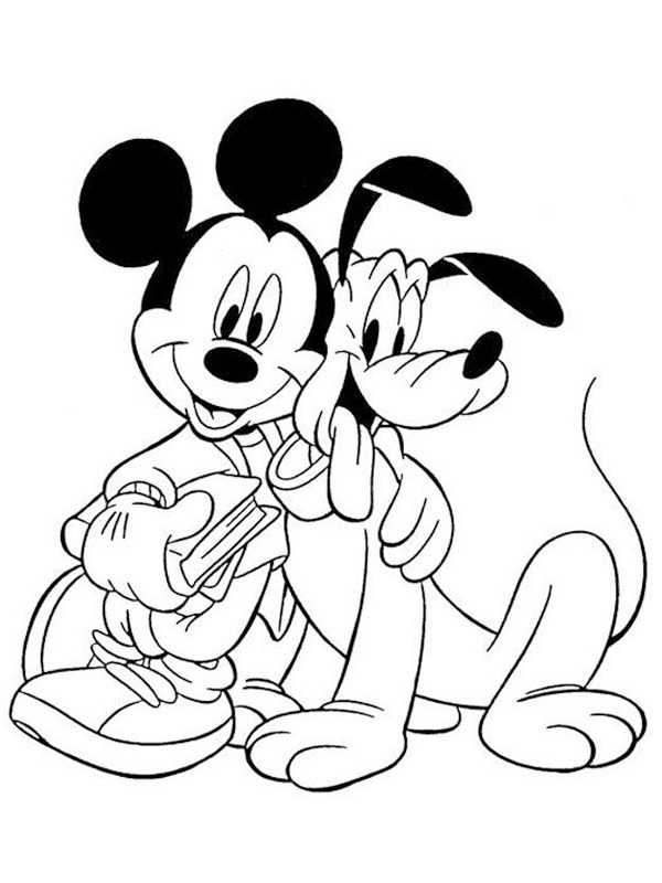 mickey mouse and pluto Coloring page
