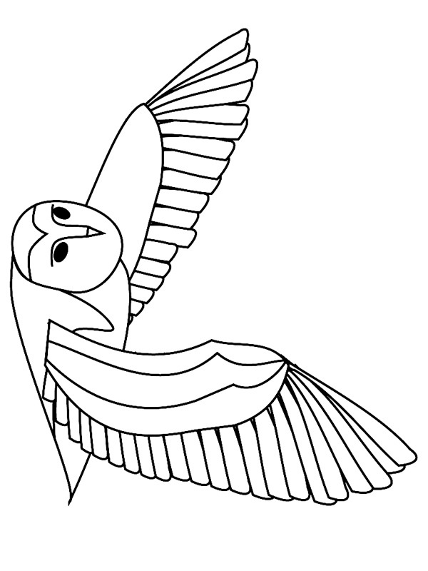 Flying owl Coloring page