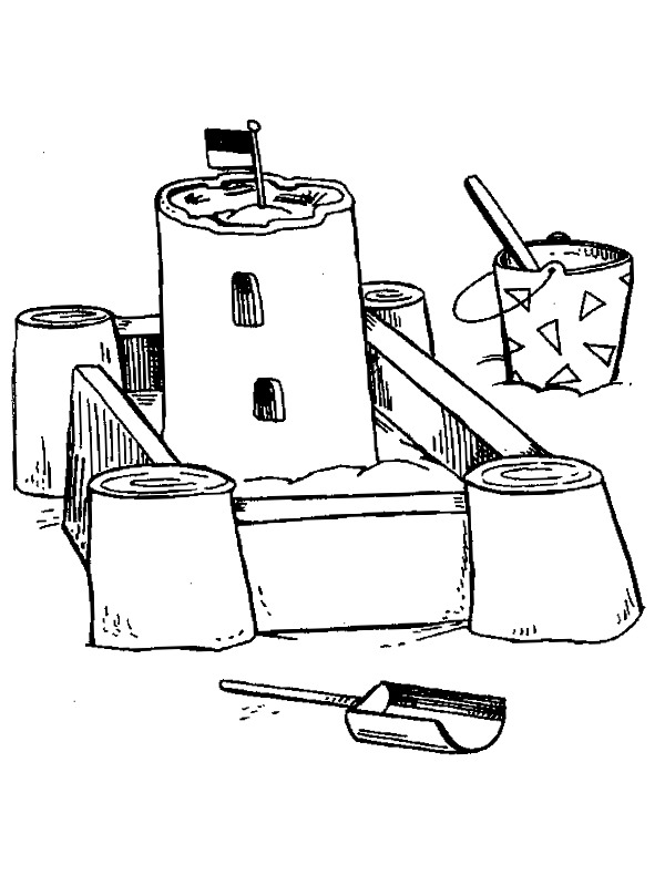 Sandcastle Coloring page