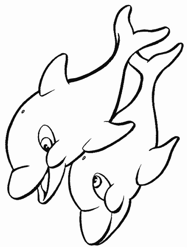 Two Dolphins Coloring page
