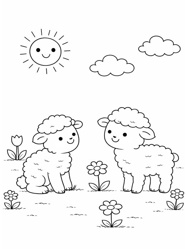 2 lams Coloring page