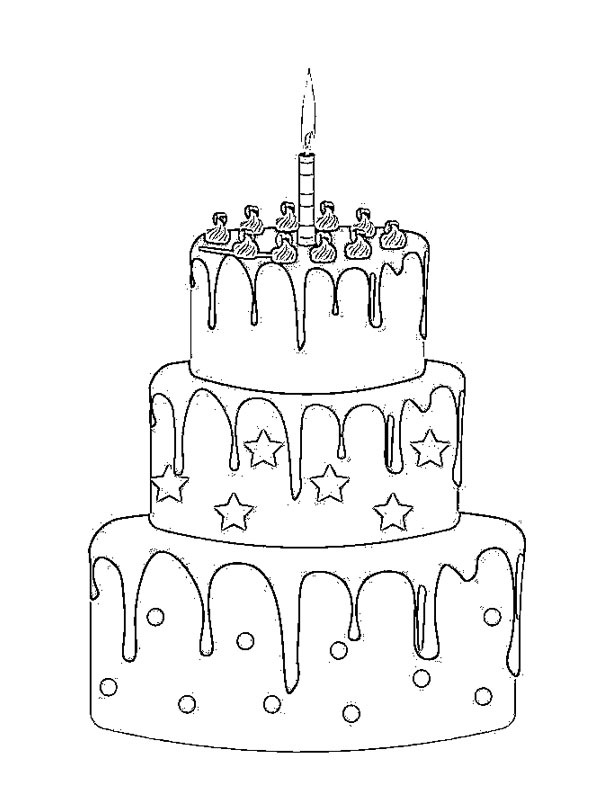 Birthday cake Coloring page
