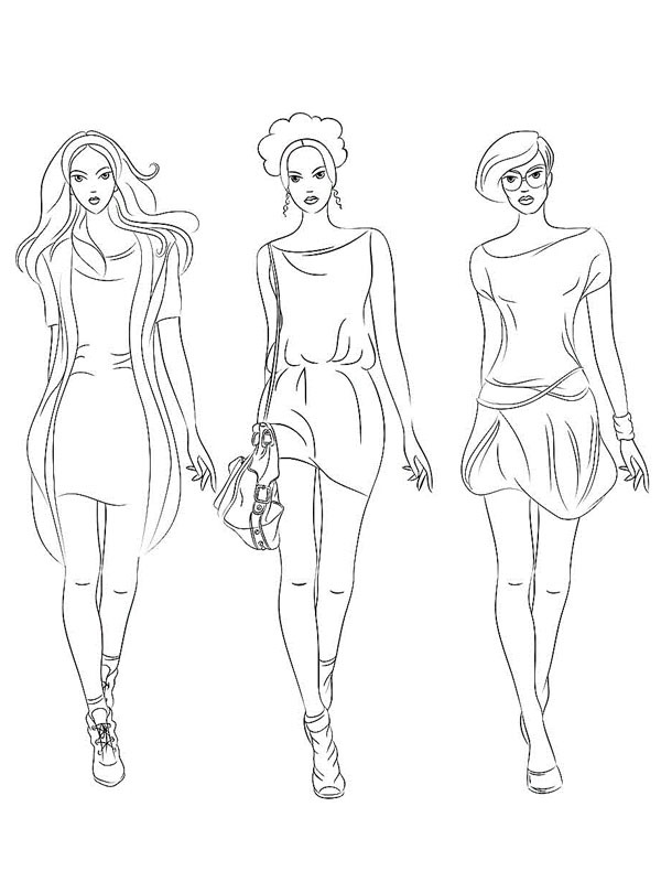 3 Top models Coloring page