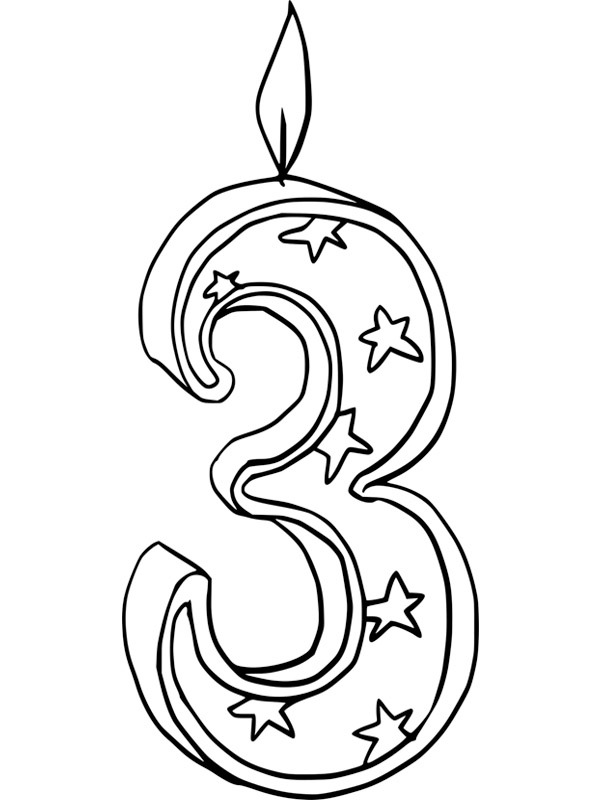 third birthday Coloring page