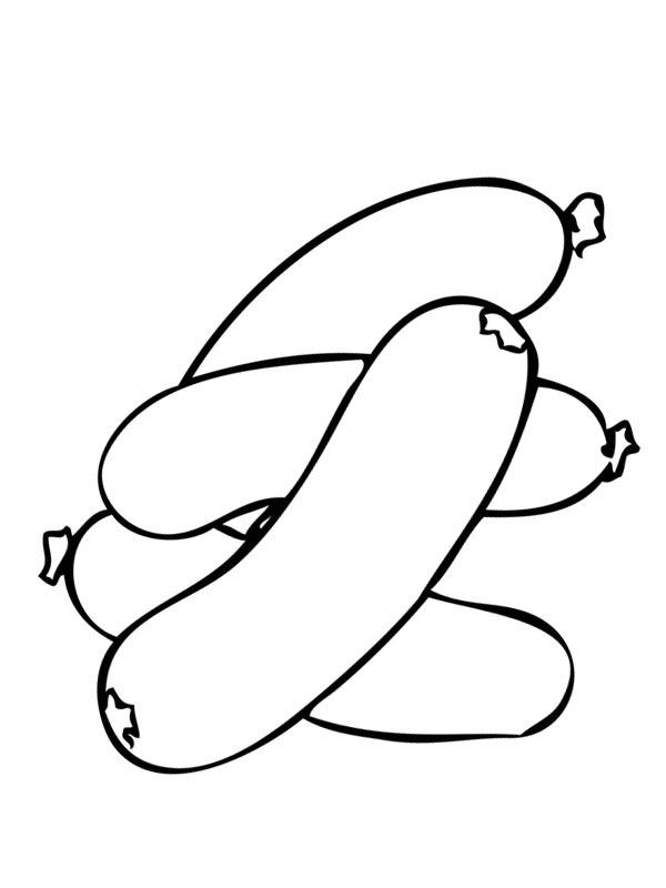 4 hotdogs Coloring page