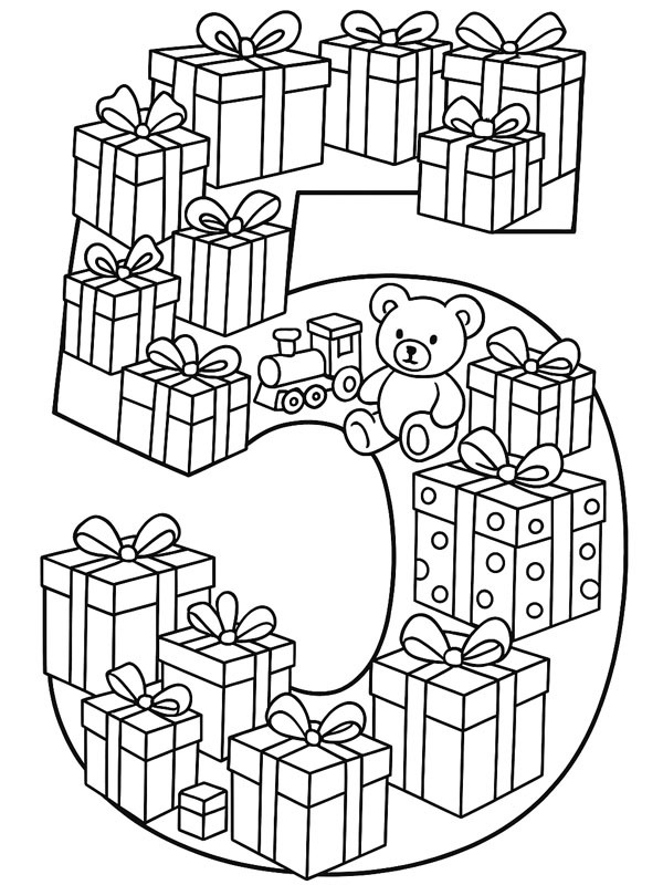5th of December presents Coloring page 5th of December presents Coloring page