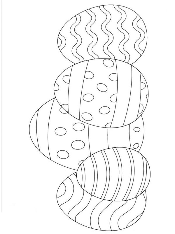 5 easter eggs Coloring page