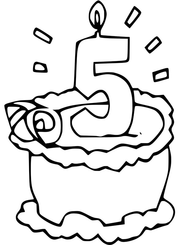 fifth birthday Coloring page