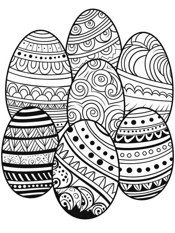 7 Mandala Easter eggs Coloring page 7 Mandala Easter eggs Coloring page