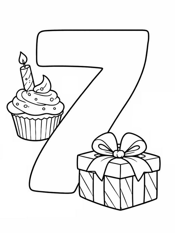 7th birthday Coloring page