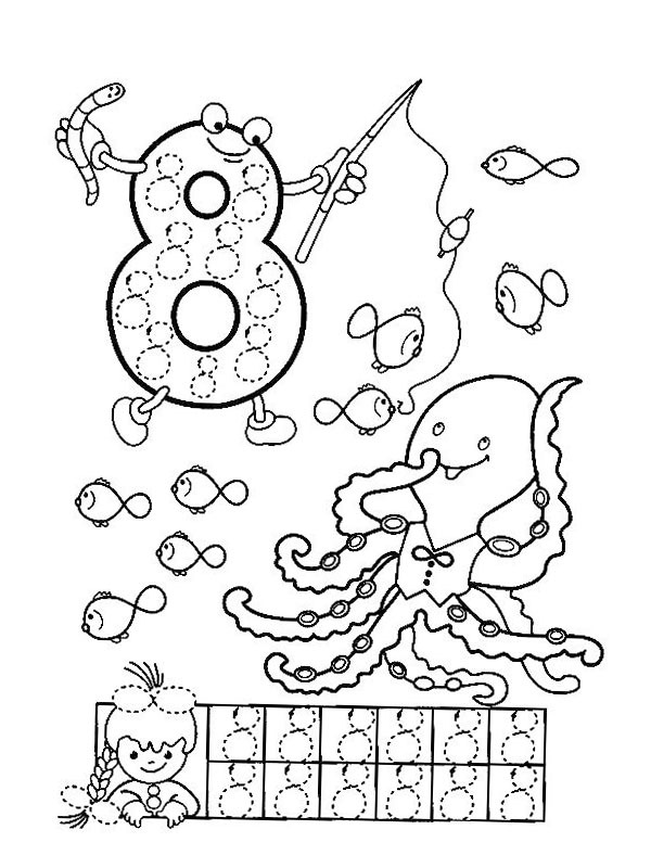 learn to write eight Coloring page learn to write eight Coloring page