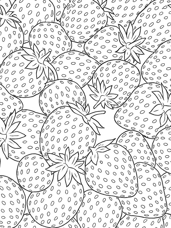 Strawberry background Coloring page Strawberry background Coloring page