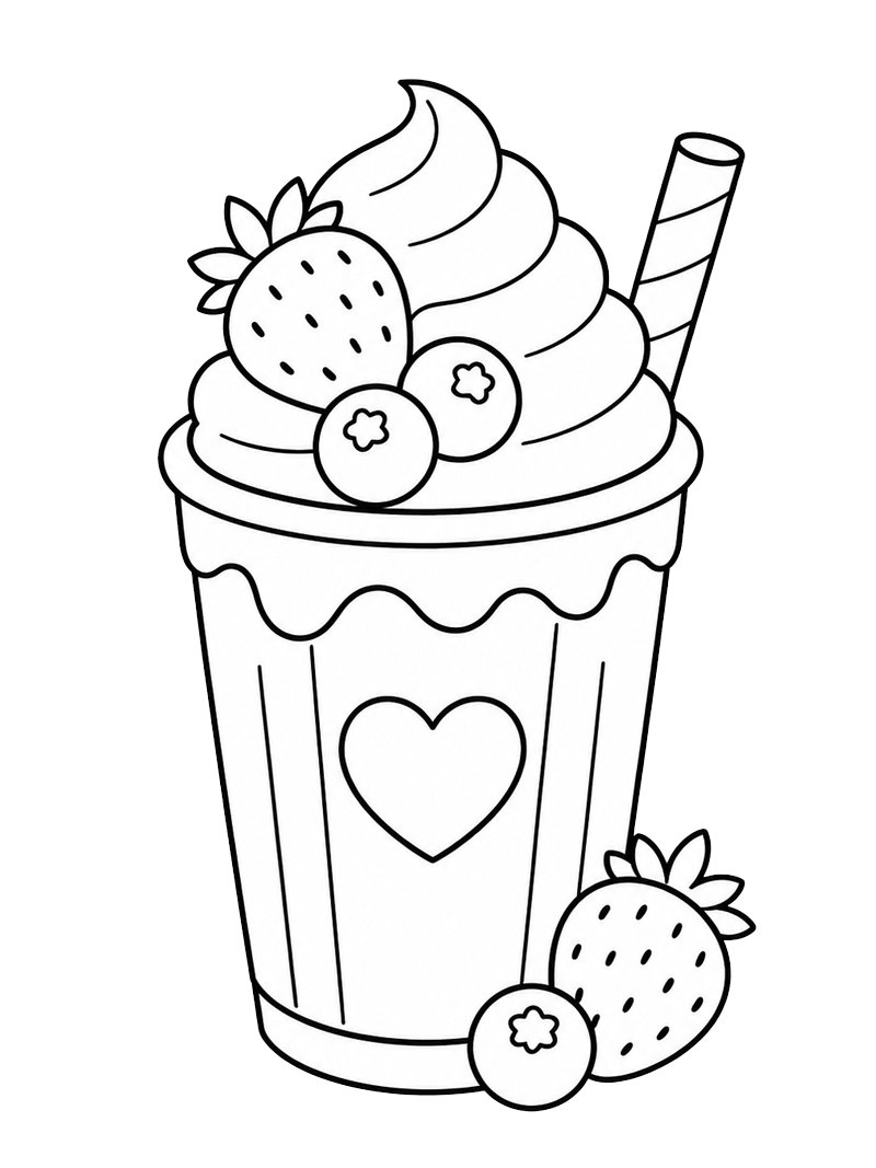 Strawberry Milkshake Coloring page