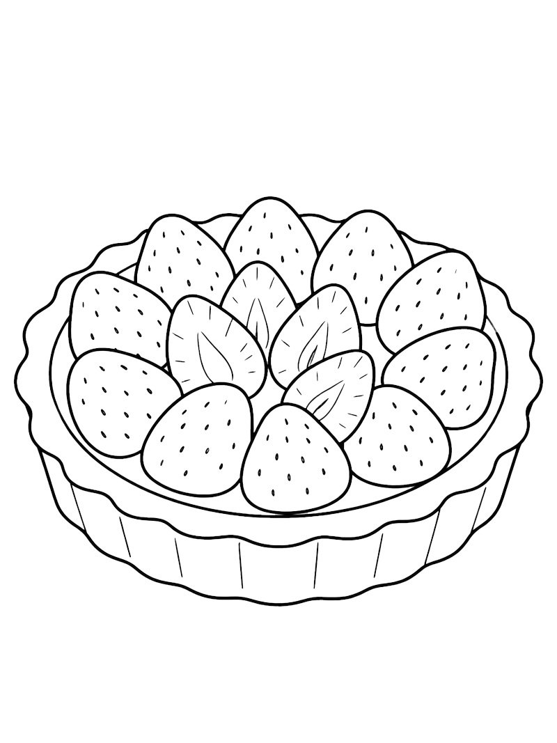 Strawberry Cake Coloring page