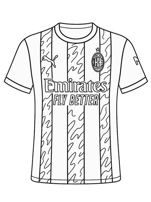 AC Milan soccer jersey Coloring page AC Milan soccer jersey Coloring page