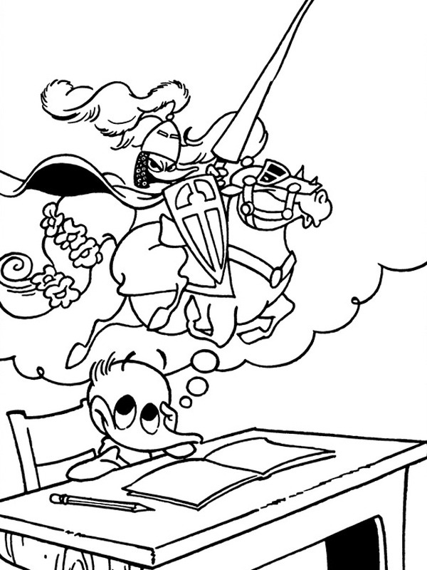 Alfred Jodocus Kwak at school Coloring page Alfred Jodocus Kwak at school Coloring page