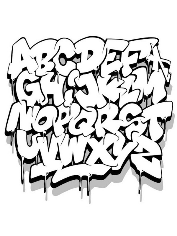 Alfabet graffiti Coloring page