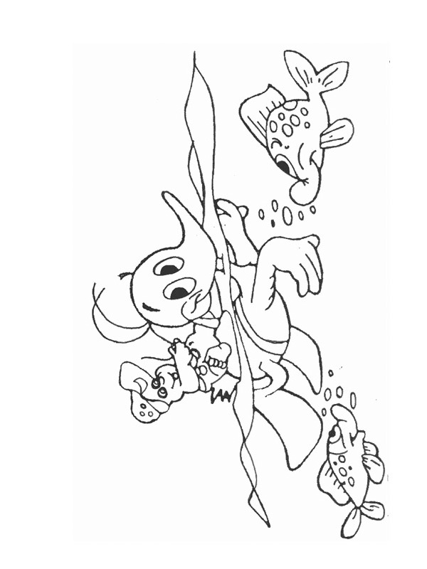 Alfred Jodocus Kwak is swimming Coloring page