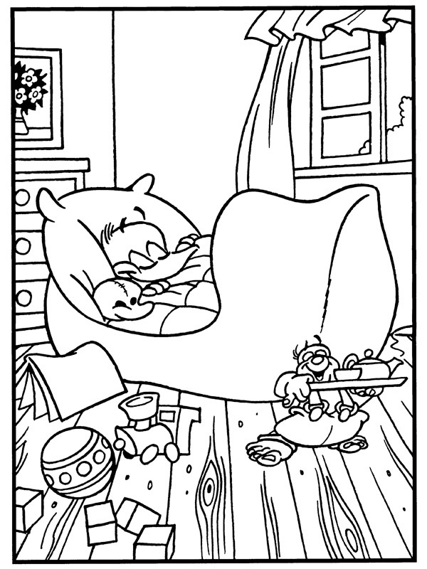 Alfred Jodocus Kwak is sleeping Coloring page Alfred Jodocus Kwak is sleeping Coloring page