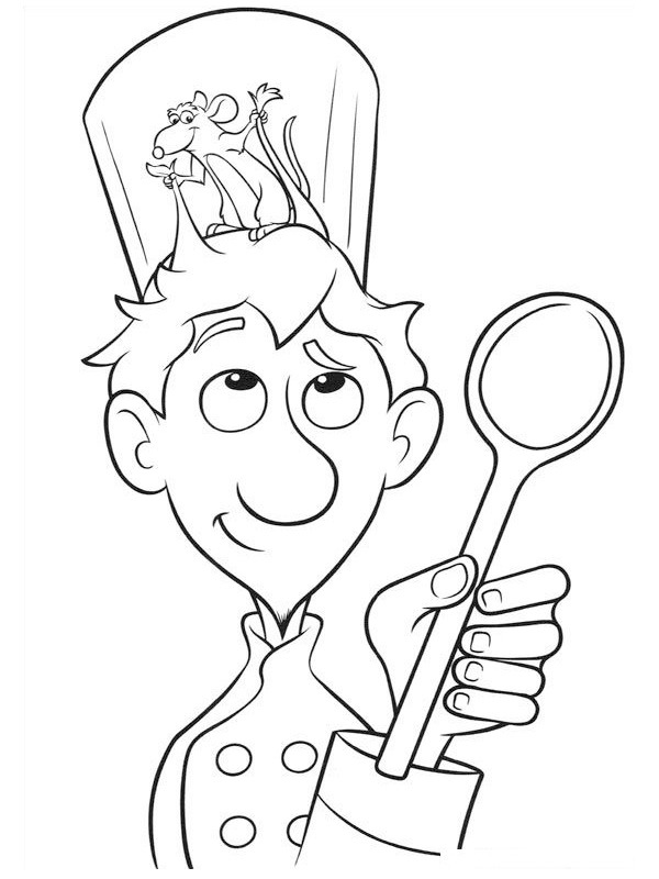 Alfredo Linguini and rat Remy Coloring page Alfredo Linguini and rat Remy Coloring page