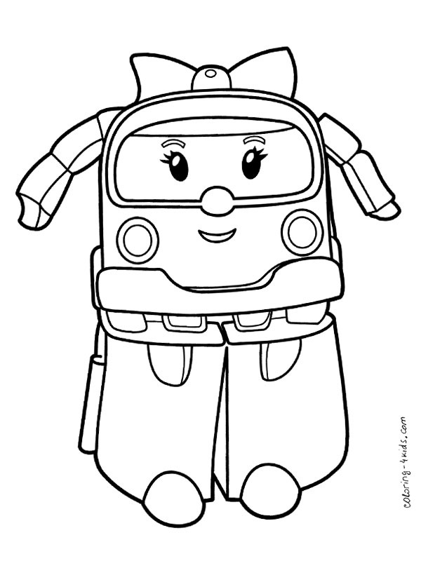 Ambulance Amber (Robocar Poli) Coloring page Ambulance Amber (Robocar Poli) Coloring page