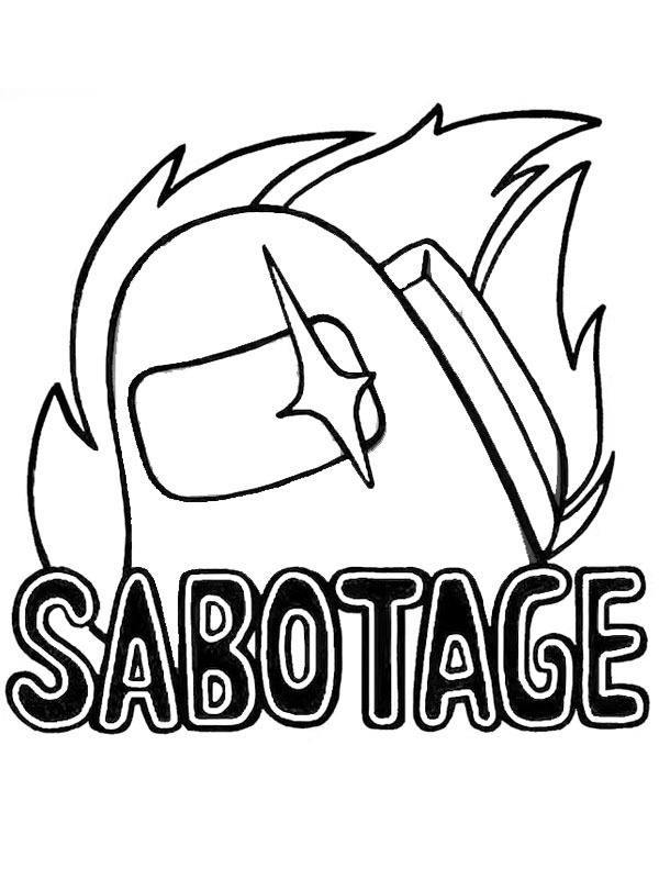 Among Us (Sabotage Button) Coloring page Among Us (Sabotage Button) Coloring page