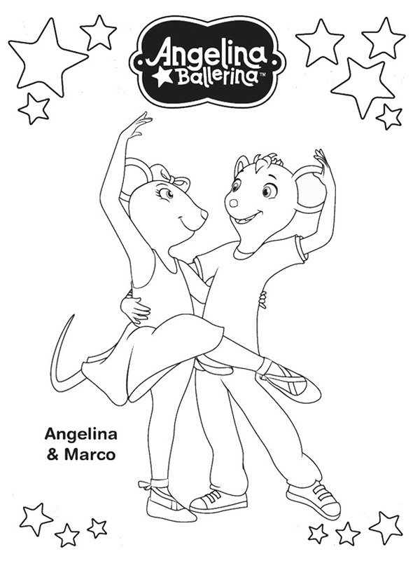 Angelina and Marco Coloring page Angelina and Marco Coloring page