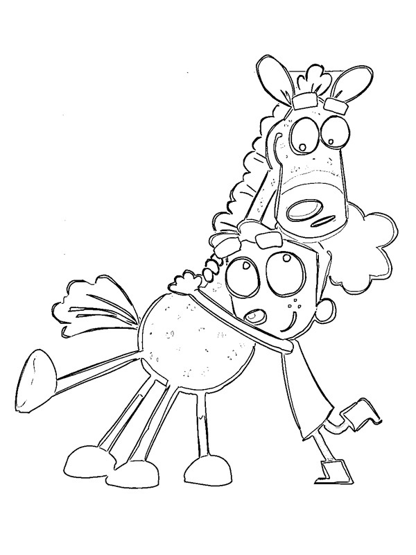 Annie and pony Coloring page