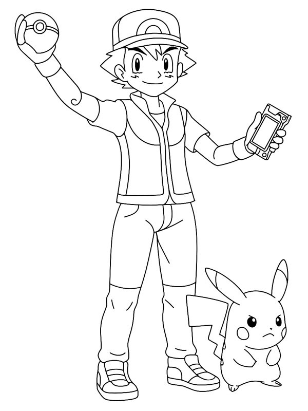 Ash Ketchum and Pikachu Coloring page Ash Ketchum and Pikachu Coloring page