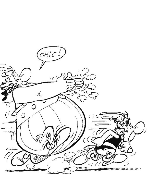 asterix and obelix run Coloring page