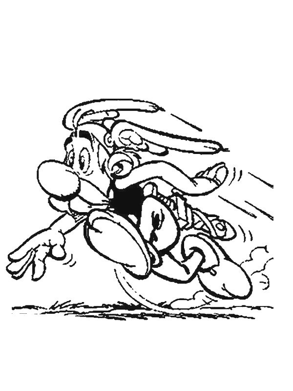 asterix runs Coloring page