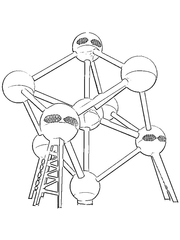 Atomium Brussels Coloring page