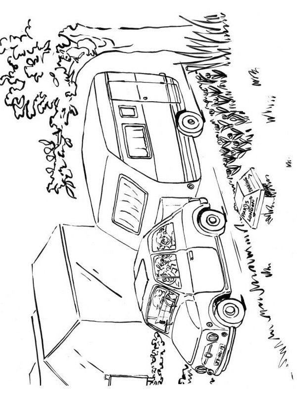 Car and RV Coloring page