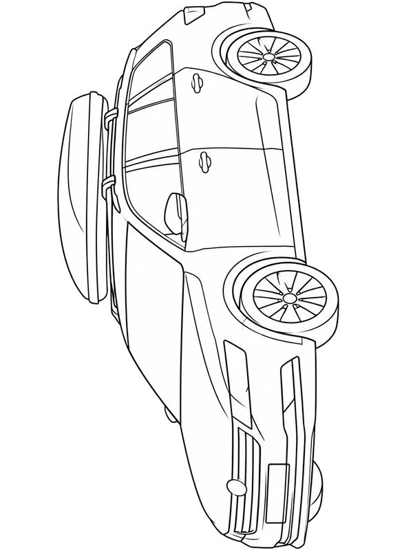 Car with roof box Coloring page