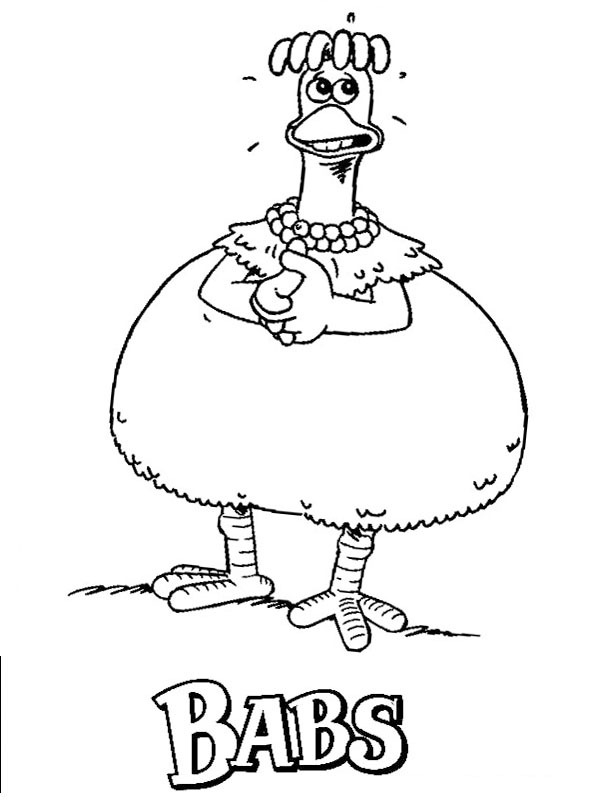 Babs Chicken Run Coloring page