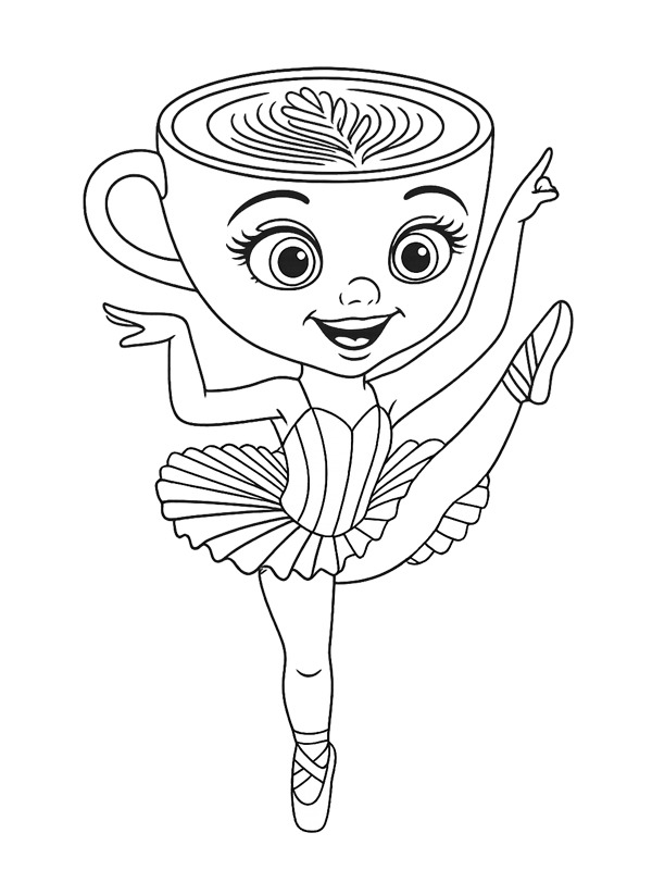 Ballerina Cappuccina dancing Coloring page Ballerina Cappuccina dancing Coloring page