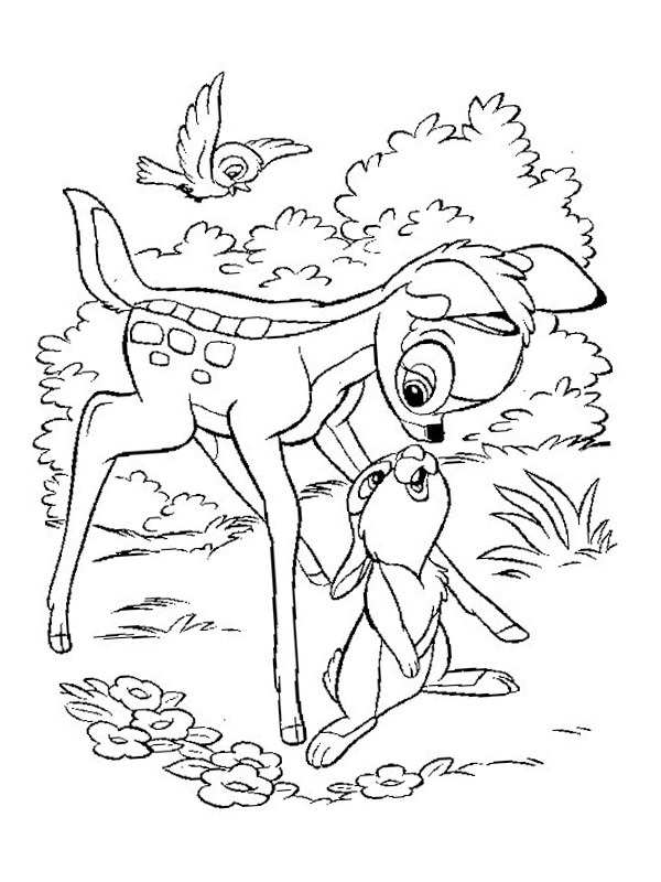 Bambi and Thumper Coloring page