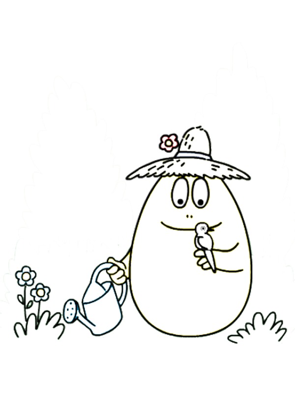 Barbabee waters the flowers Coloring page Barbabee waters the flowers Coloring page