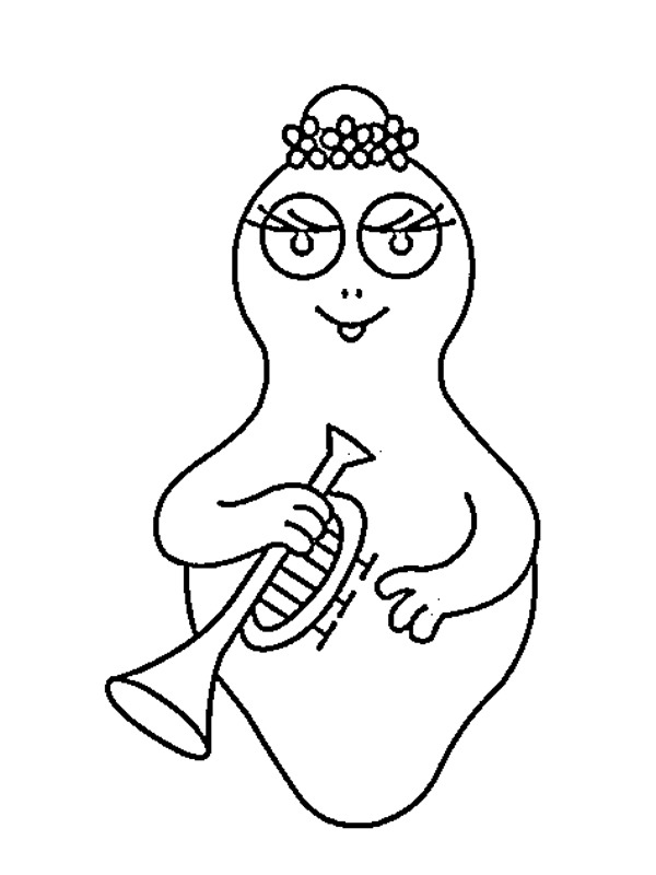 Barbalala with trumpet Coloring page Barbalala with trumpet Coloring page