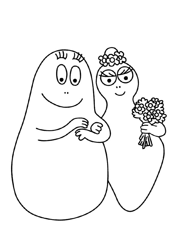 Barbapapa en Barbamama Coloring page Barbapapa en Barbamama Coloring page