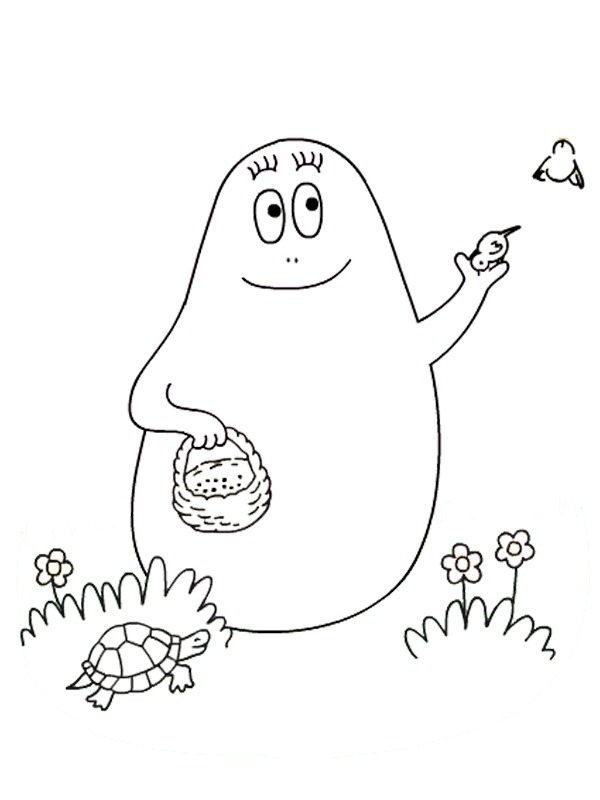 Barbapapa feeds the birds Coloring page Barbapapa feeds the birds Coloring page