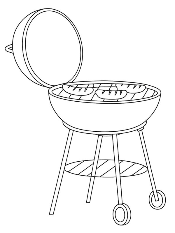 Meat on the barbecue Coloring page Meat on the barbecue Coloring page