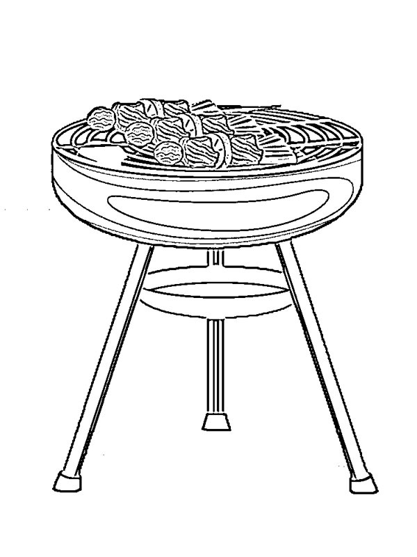 Meat on the barbecue Coloring page Meat on the barbecue Coloring page