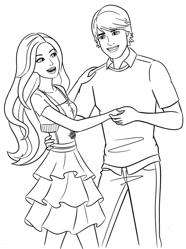 Barbie and Ken Coloring page